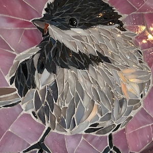 Tableau oiseau en mosaïque de verre Tiffany, décoration murale dart pour la maison fait main en France, idée cadeau femme Noël anniversaire image 5