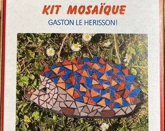 Kit mosaïque hérisson DIY pour enfant ou adulte débutant, kit  créatif artistique pour activité vacances, idée cadeau Noël enfant adulte