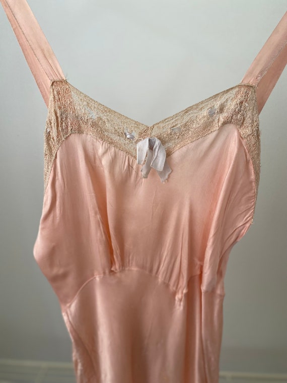 Edwardian Vintage Bronze Silk Slip -Size XS - image 5