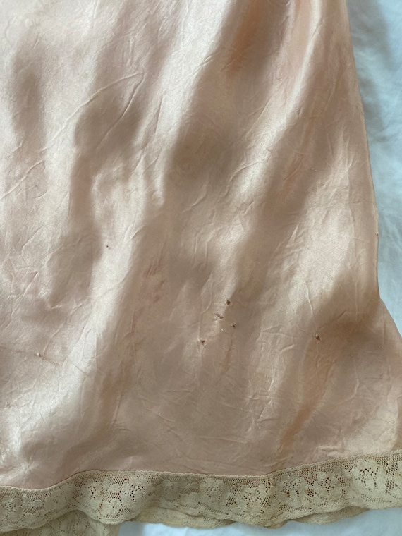 Edwardian Vintage Bronze Silk Slip -Size XS - image 8