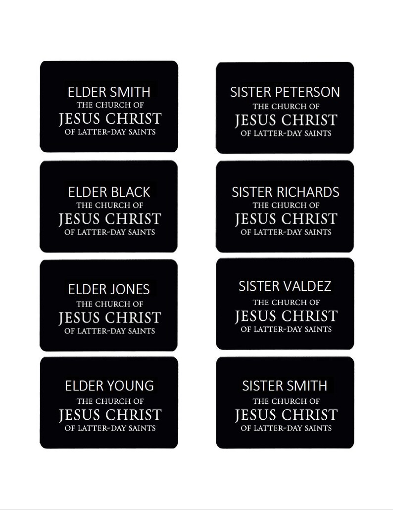 Editable LDS Missionary Badge/tag Compatible With Avery Labels Etsy