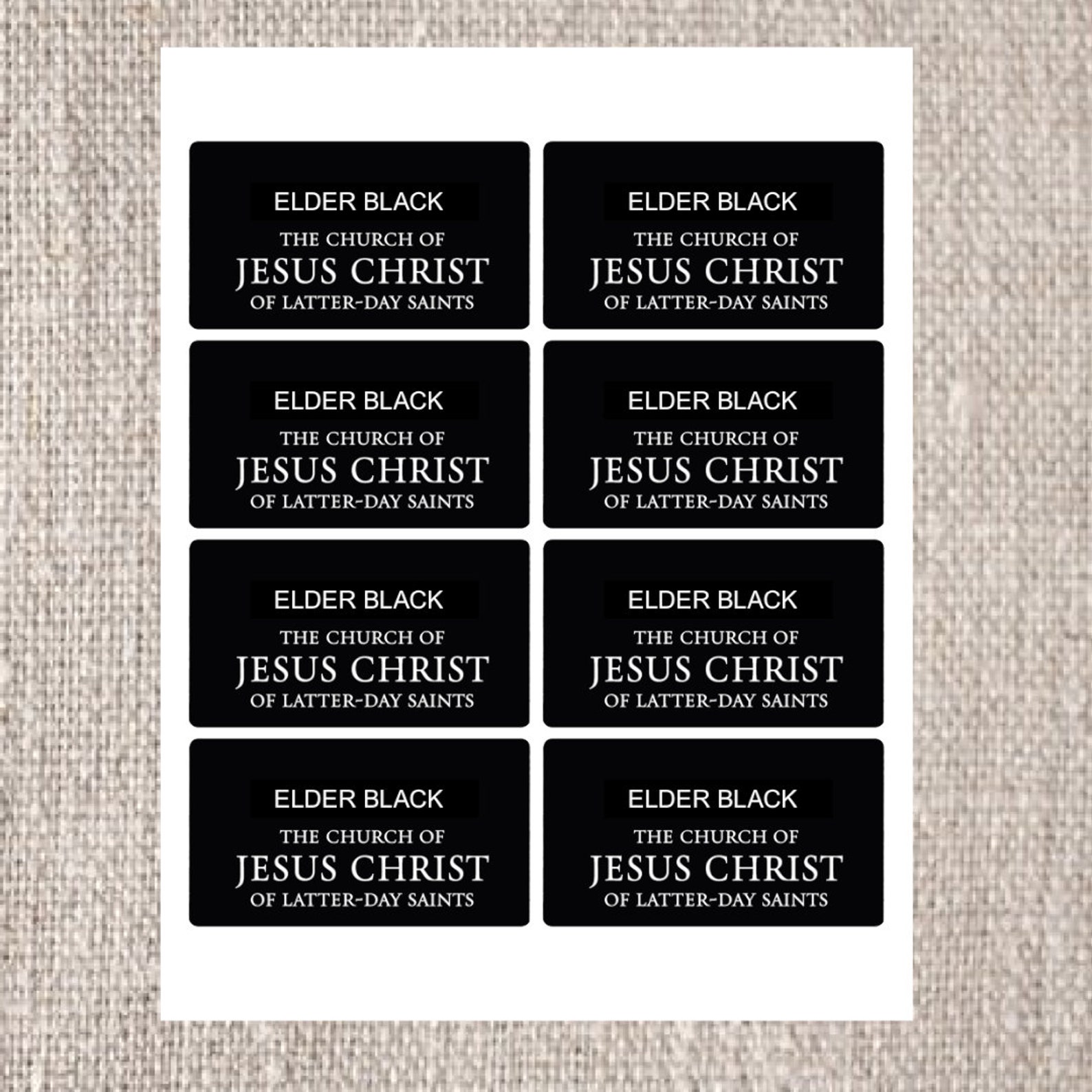 Editable LDS Missionary Tags. Customize and Print on Avery 6873 ...