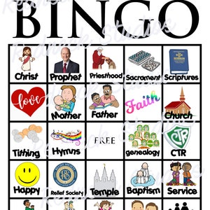 Bingo imprimible digital de la Conferencia General SUD: divertido juego para captar la atención de niños y adultos.