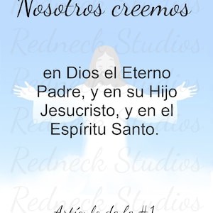 Cartões de memorização das 13 Regras de Fé LDS em espanhol para a Primária, Tarjetas de Los Artículos de Fe en Español,
