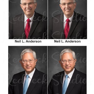 LDS First Presidency memorization cards. LDS updated First Presidency photos. Neil L Anderson, Gerrit Gong