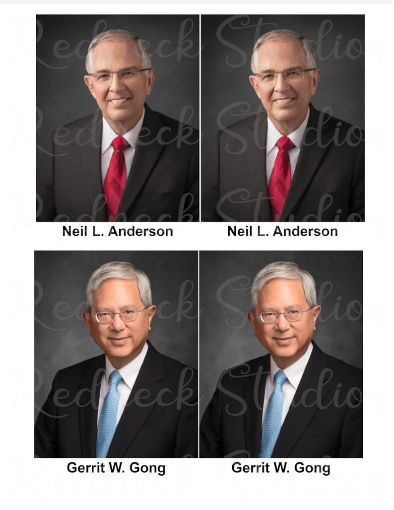 LDS First Presidency memorization cards. LDS updated First Presidency photos. Neil L Anderson, Gerrit Gong