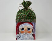 Santa Wood Block Shelf Sitter - Handcrafted Hand Painted Decor