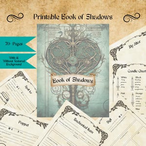 Book of Shadows PDF Blank Printable Grimoire Pages for Beginners | Spell Journal, Magic Planner, Spellbook Templates, Digital Witchy Journal