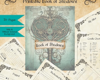 Book of Shadows PDF Blank Printable Grimoire Pages for Beginners | Spell Journal, Magic Planner, Spellbook Templates, Digital Witchy Journal