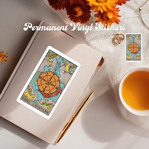 Wheel of Fortune Card Sticker, Witchy Aesthetic, Major Arcana, Occult, Magical Divination Tools, Oracle Cards, Witchy Sticker