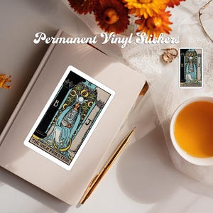 The High Priestess Sticker, Major Arcana Art, Divine Feminine, High Priestess Card, Spiritual Gifts, Tarot Inspired, Mystical Decor