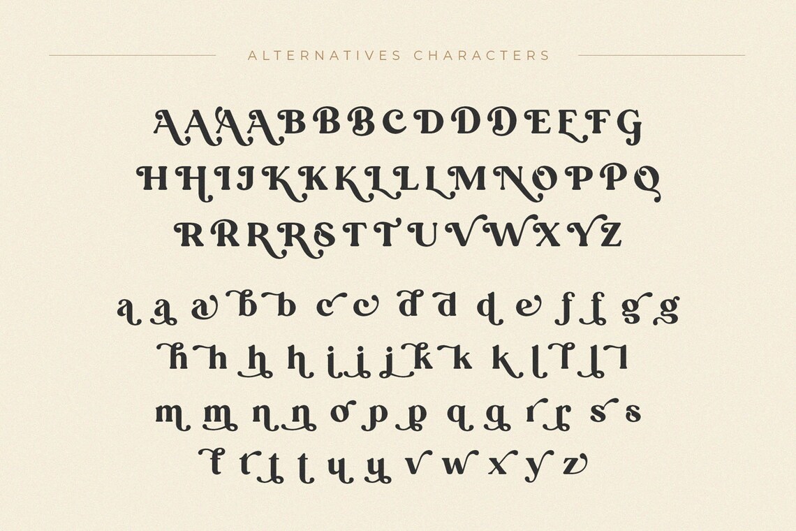 Serif Font Retro Font Font with Tails Glyph Font Vintage Etsy