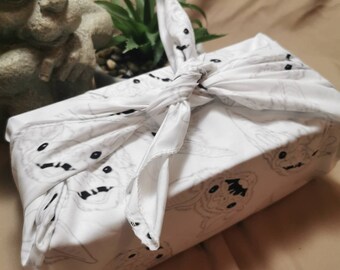 Halloween Bats Reusable Gift Wrap - Furoshiki Cloth Wrapping Paper Ecofriendly Goth Gothic Spooky Witch
