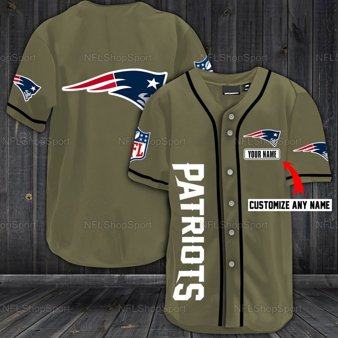 Personalized New England Patriots NFL Baseball Jersey Etsy