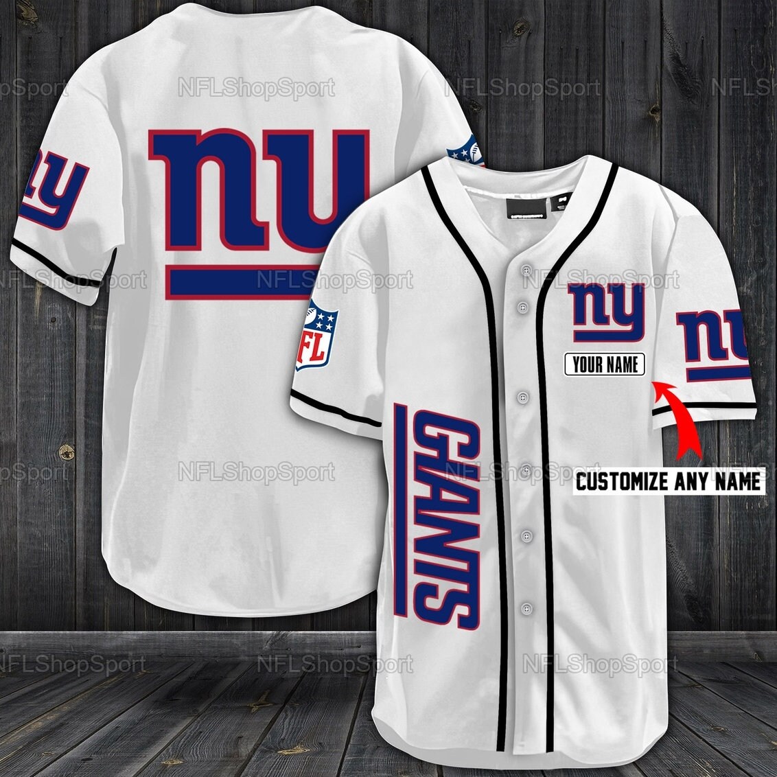 Personalized New York Giants NFL Baseball Jersey Customized Etsy