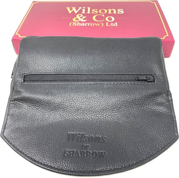 wilsons of sharrow tobacco pouch SHARROW Genuine Leather Pipe Tobacco Pouch With 2 ZIPS and Button