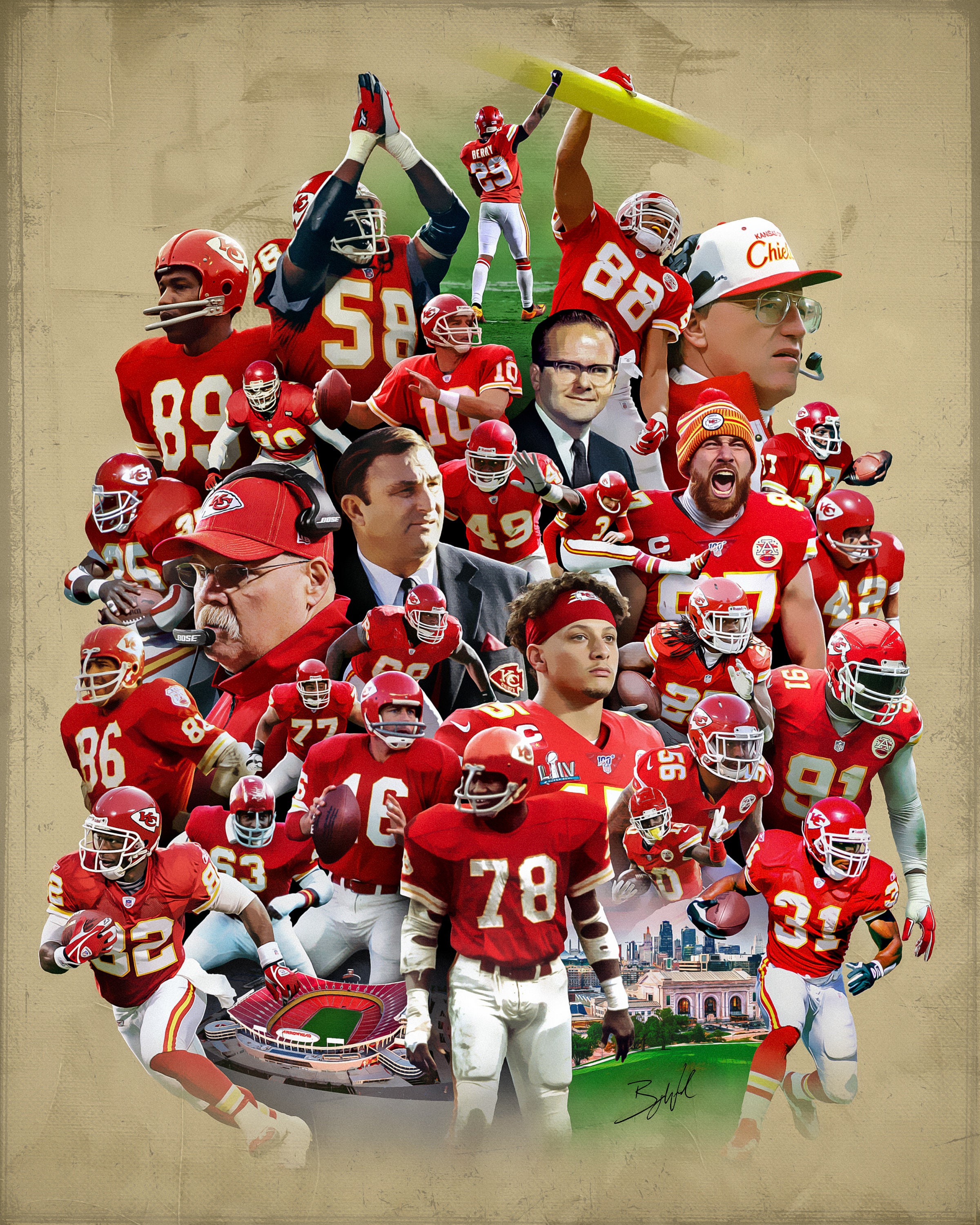 Kansas City Chiefs Legends Poster With Royals/chiefs Poster 