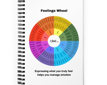 FEELINGS WHEEL Notebook | Emotions Journal for Emotional Intelligence | 128 Emotions