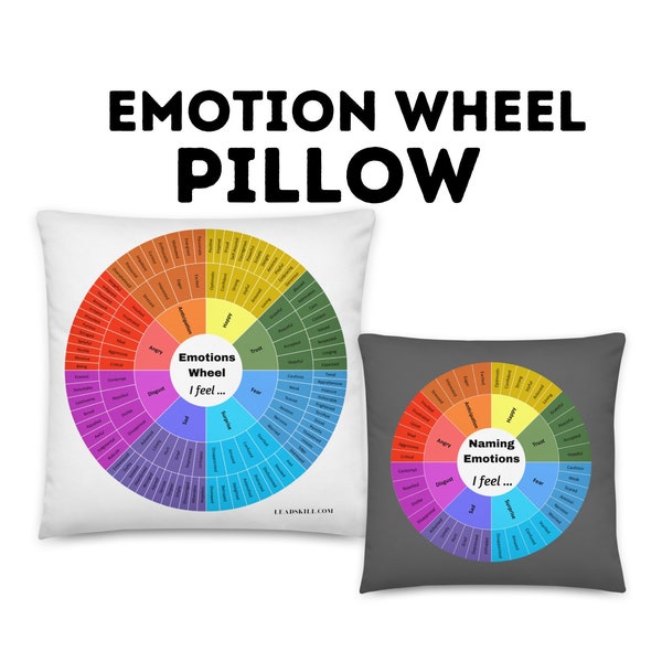Emotion Wheel Kussen | Comfy Feelings Wheel Pillow om EMOTIES (CGT Therapie) | Bewustmakingstool voor geestelijke gezondheid