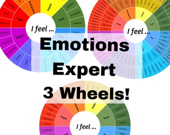 Emotions Wheel Chart | Mental Health Printable (Digital Download)