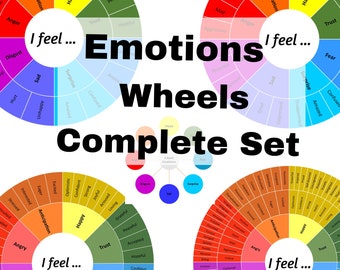 Emotions Wheel Set – Mental Health, Learning, Therapy (Digital Download)