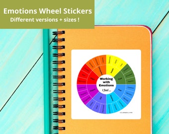 Feelings Wheel Stickers | 32 Emotions, Mental Health