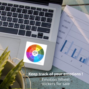 Emotion Wheel Stickers | Naming Feelings Wheel | 48 Emotions | quality vinyl stickers | social emotional learning and therapist tools
