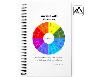 Working with Emotions spiral notebook |Therapy Journal | Mental Wellness (32 emotions)