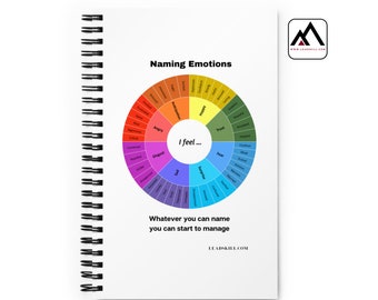 Naming Emotions spiral notebook | Bullet Journal for Emotional and Mental Wellness | 48 emotions