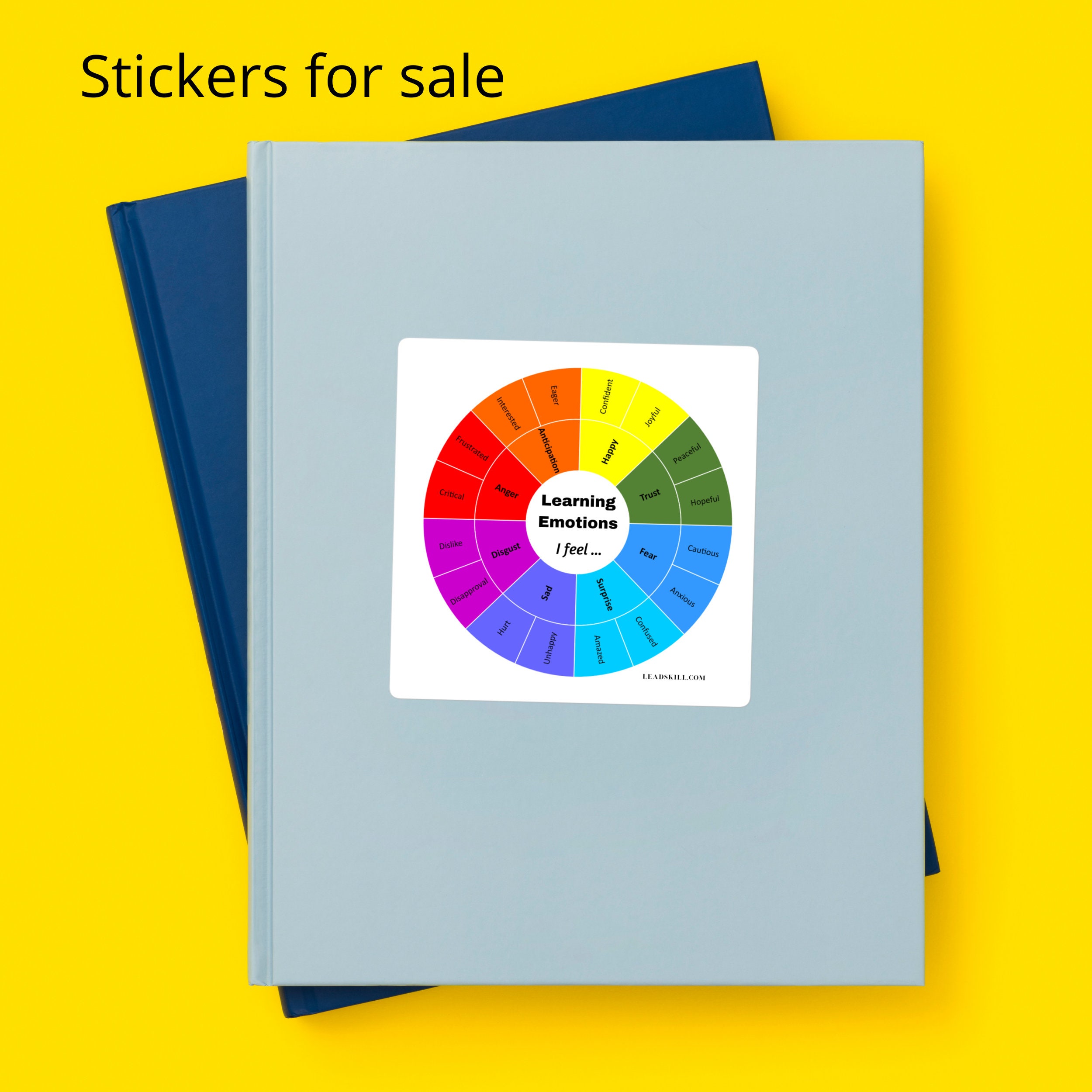 Learning EMOTIONS Stickers Feelings Wheel 24 Emotions Emotion Wheel Etsy