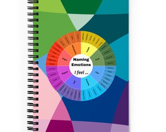 Emotion Wheel Journal | Mental Health Wellness Spiral Notebook
