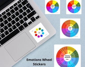 EMOTION Wheel (8 Core Emotions) | Mental Health Stickers | FEELINGS Wheel