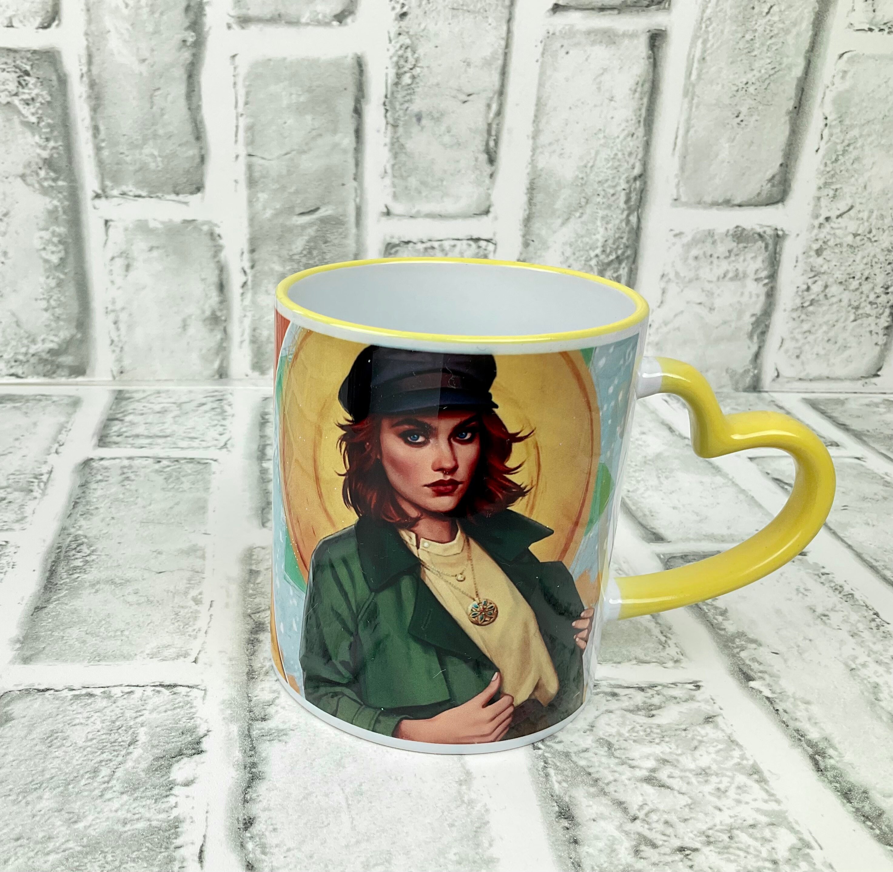 Disney Princess Anastasia Mugs, Ceramic Anastasia Mug, Heart Shaped