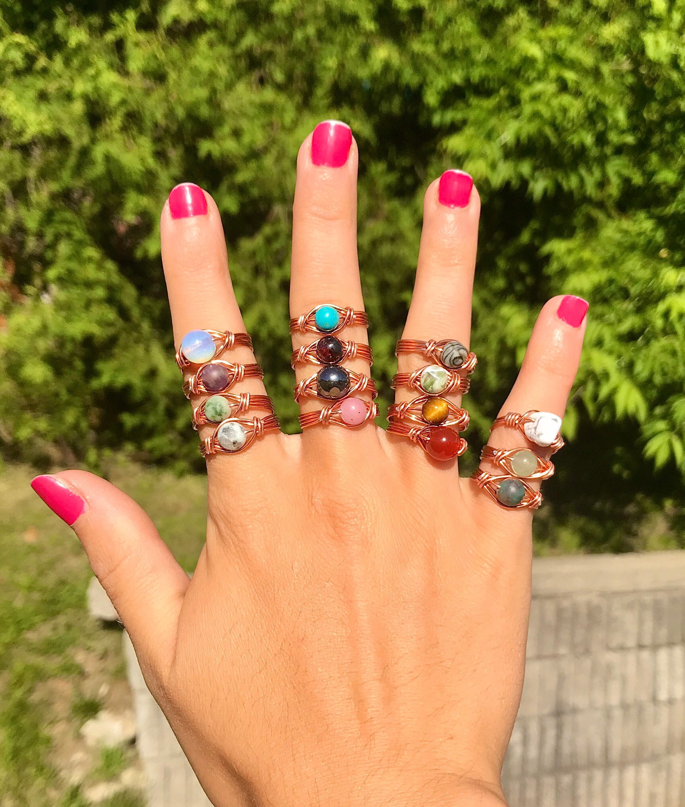 GEMSTONE RING | Handmade Crystal Ring, Wire Wrapped Crystal Ring, Wir…