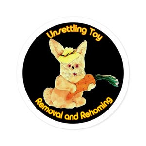 Unsettling Toys Round Stickers, Indoor/Outdoor skateboard sticker