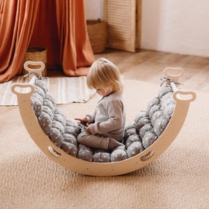 Montessori boogkussen, boogtuimelkussen, kussenboog, kussen voor boog, klimboogkussen, klimboogkussen, schommelkussen