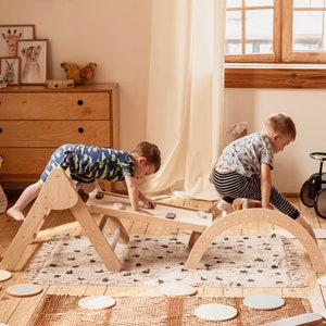 Montessori Set Of Three Items, Foldable Triangle + Climbing Arch + Climbing Ladder/Slide, Climbing Triangle, Montessori Furniture
