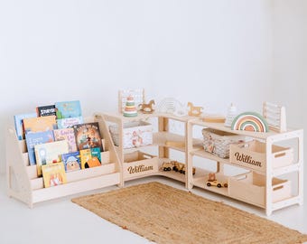 チェスト　子供用　モンテッソーリ モンテッソーリ幼児用おもちゃ棚コーナーシェルフ収納プレイルーム教室