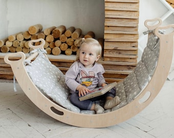 Almofada de balancim em arco, almofada de arco, almofada de balancim, almofada de balancim de algodão, almofada para arco de escalada, almofada de arco de escalada, móveis Montessori
