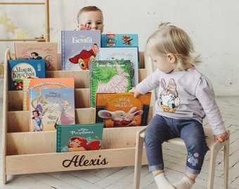 Large Montessori Bookshelf, Kid Bookshelf, Montessori Shelf, Toddler Bookshelf, Montessori Bookcase, Bookshelf Kid, Montessori Furniture