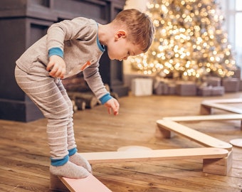 Balance Beam, Montessori Toy, Balance Board, Activity Board, Toddler Gift, Montessori Furniture, Waldorf Toy, Toddler Toy, Wooden Baby Gym