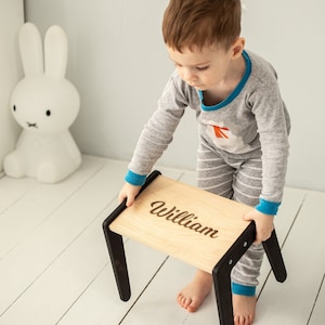 Taburete de paso para niños pequeños, silla para niños pequeños, silla de inodoro, taburete de madera, taburete de baño, muebles Montessori, taburete escalonado, silla de taburete escalonado