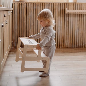 Step Stool, Step Stool For Toddlers, Toddler Step Stool, Wooden 2 Step Stool, Montessori Furniture, Kids Step Stool, Bathroom Stool image 1