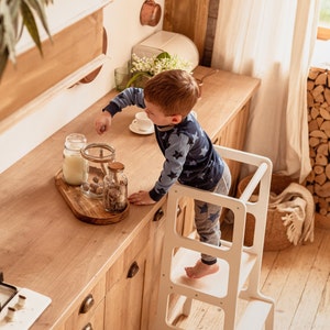 Tour de cuisine, tabouret de cuisine, tabouret de sécurité, escabeau pour tout-petits, escabeau pour enfants, tour d'activité, tour Montessori, escabeau, meubles pour enfants image 5