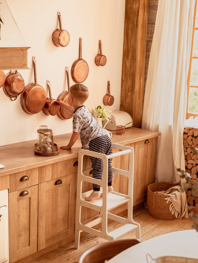 Tour de cuisine, tabouret de cuisine, tabouret de sécurité, escabeau pour tout-petits, escabeau pour enfants, tour d'activité, tour Montessori, escabeau, meubles pour enfants image 8