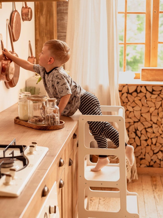 Torre de cocina Montessori, Taburete de cocina, Torre Montessori, Taburete  de aprendizaje, Torre para niños pequeños, Torre de cocina, Taburete de  cocina -  España