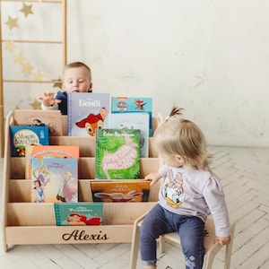 Large Montessori Bookshelf, Kid Bookshelf, Montessori Shelf, Toddler Bookshelf, Montessori Bookcase, Bookshelf Kid, Montessori Furniture zdjęcie 7