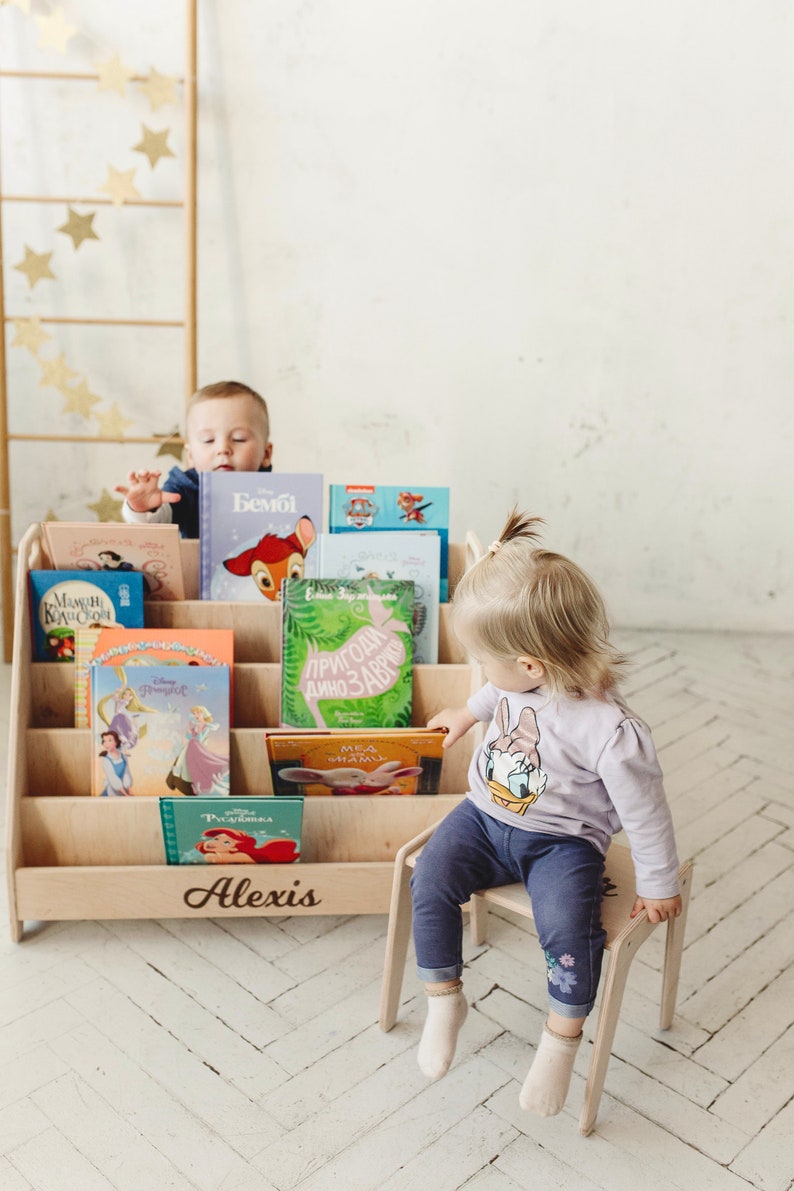 Grande libreria Montessori, libreria per bambini, mensola Montessori, libreria per bambini, libreria Montessori, libreria Kid, mobili Montessori immagine 7