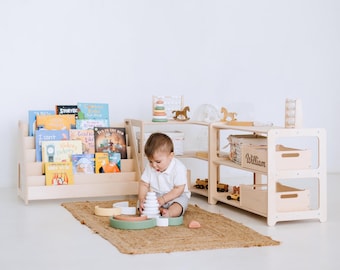 おもちゃ棚　モンテッソーリ　保育家具　ハンドメイド　送料無料 楽天市場】【土日祝も発送】 こどもと暮らし Milk お片付けラック