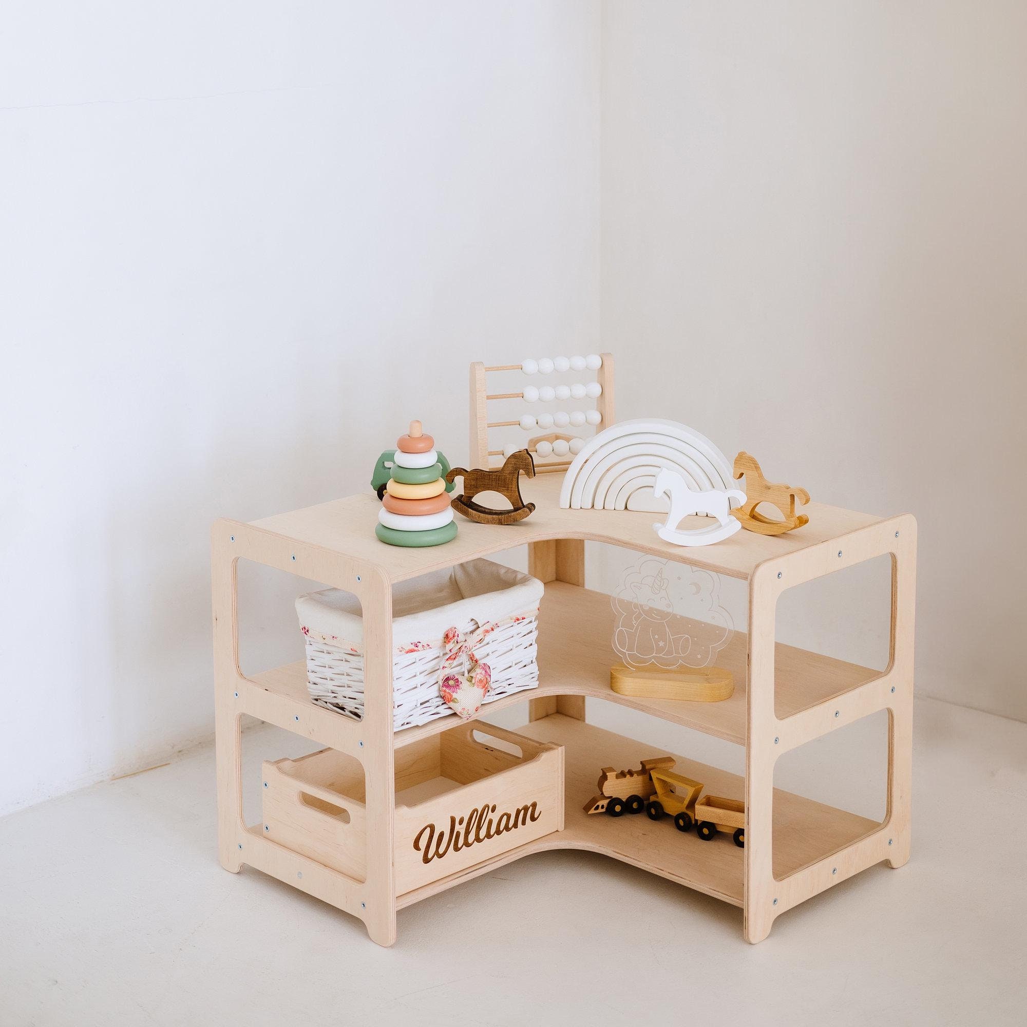 モンテッソーリコーナーおもちゃ棚、モンテッソーリコーナー用おもちゃ